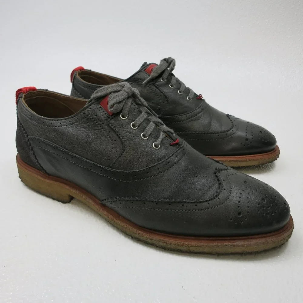 NOBRAND Wingtip Leather Medallion Toe Casual Dress Footwear Oxfords 41